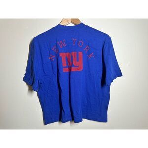 NFL New York Giants Blue and Red Junk Food Clothing Game Day Crop Top Size Med